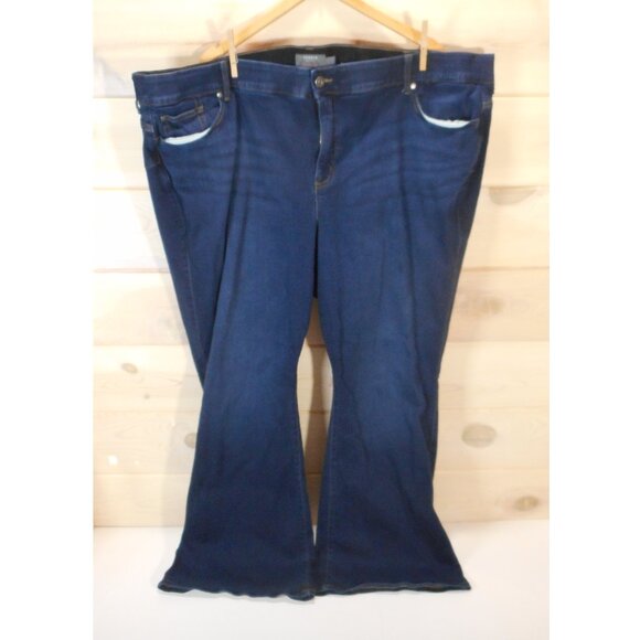 Torrid Women's size 30T 30 Tall Bombshell Flare Jeans Dark Wash Stretch Denim - Picture 1 of 11